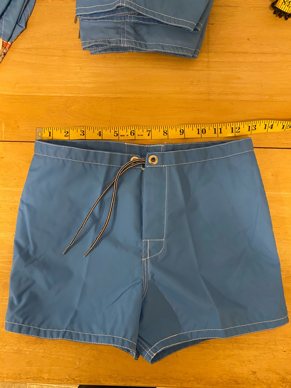Birdwell Blue Women's Swim Trunks with Drawstring Waist